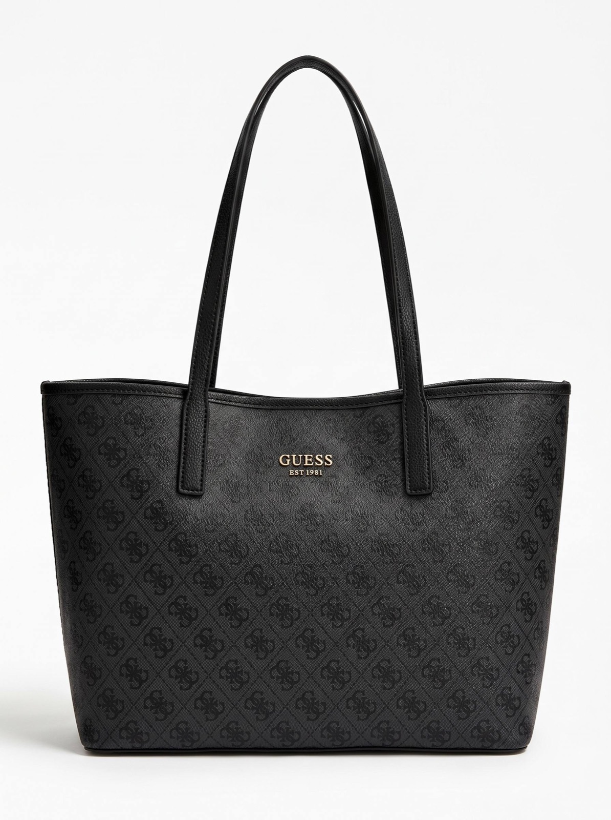Сумка-шоппер Guess на белом фоне, вид спереди
